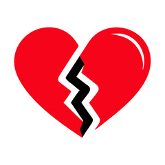 broken heart icon, broken heart vector illustration-simple illustration of broken heart, perfect for broken heart logos and icons