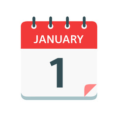 calendar january 1 icon, calendar january 1 vector illustration-simple illustration of calendar january 1, perfect for calendar january 1 logos and icons