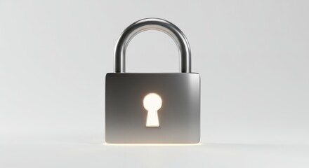 Fototapeta premium Online Security Padlock Concept - A gleaming padlock symbolizes online safety, data protection, secure access, privacy, and security. Represents strong protection
