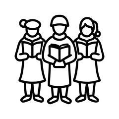 carolers singing icon, carolers singing vector illustration-simple illustration of carolers singing, perfect for carolers singing logos and icons