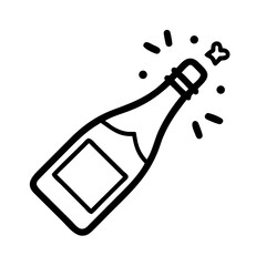champagne bottle icon, champagne bottle vector illustration-simple illustration of champagne bottle, perfect for champagne bottle logos and icons