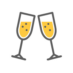 champagne glasses icon, champagne glasses vector illustration-simple illustration of champagne glasses, perfect for champagne glasses logos and icons