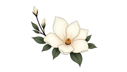 Obraz premium white and yellow flower
