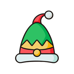 christmas elf hat icon, christmas elf hat vector illustration-simple illustration of christmas elf hat, perfect for christmas elf hat logos and icons