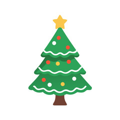 christmas tree icon, christmas tree vector illustration-simple illustration of christmas tree, perfect for christmas tree logos and icons