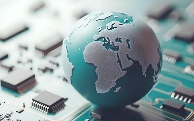 Globe on circuit board