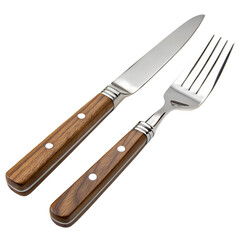 Fototapeta premium Cutlery Knife and Fork on White Background