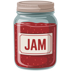 Preserved fruit jar isolated vector illustration on white background