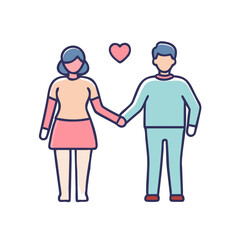 couple holding hands icon, couple holding hands vector illustration-simple illustration of couple holding hands, perfect for couple holding hands logos and icons