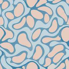 Abstract seamless vector pattern with soft pastel shapes and curves  