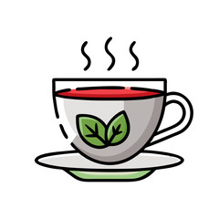 cup of herbal tea icon, cup of herbal tea vector illustration-simple illustration of cup of herbal tea, perfect for cup of herbal tea logos and icons