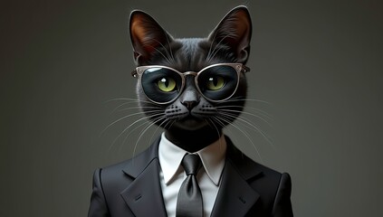 portrait of a black cat