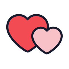 double heart icon, double heart vector illustration-simple illustration of double heart, perfect for double heart logos and icons