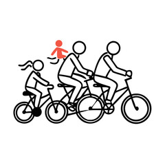 Fototapeta premium family bicycle icon, family bicycle vector illustration-simple illustration of family bicycle, perfect for family bicycle logos and icons
