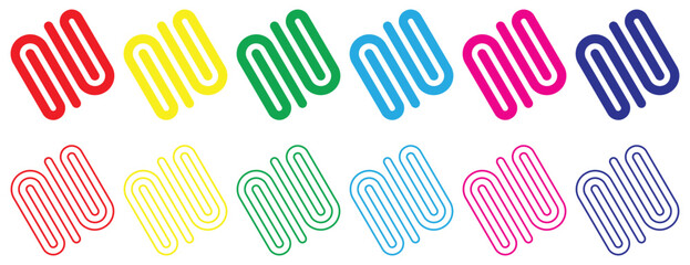 Fototapeta premium Paper Clip Icon Pattern Colorful Design.