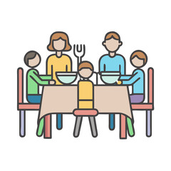family dinner table setting icon, family dinner table setting vector illustration-simple illustration of family dinner table setting, perfect for family dinner table setting logos and icons