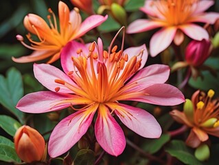 Fototapeta premium pink and yellow flower