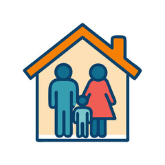 family home icon, family home vector illustration-simple illustration of family home, perfect for family home logos and icons