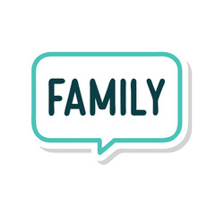 Fototapeta premium family message text icon, family message text vector illustration-simple illustration of family message text, perfect for family message text logos and icons