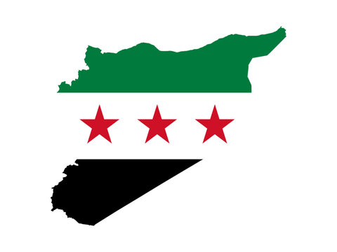 Syria flag map