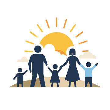 family sunrise or sunset icon, family sunrise or sunset vector illustration-simple illustration of family sunrise or sunset, perfect for family sunrise or sunset logos and icons