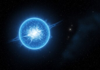 Fototapeta premium Blue Star Exploding in Space