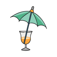 fancy drink umbrella icon, fancy drink umbrella vector illustration-simple illustration of fancy drink umbrella, perfect for fancy drink umbrella logos and icons