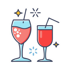 festive cocktails icon, festive cocktails vector illustration-simple illustration of festive cocktails, perfect for festive cocktails logos and icons