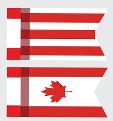 Canada day vector maple leaf with negative-space maple leaf silhouette. Red and white, sharp angles.	