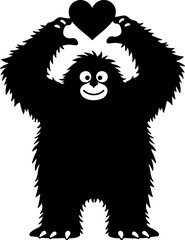 Obraz premium Bigfoot With Heart on white background
