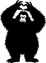 Obraz premium Bigfoot With Heart on white background