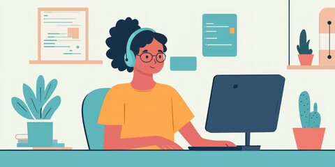 Person leaving feedback for tech support service