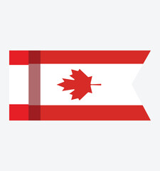 Canada day vector maple leaf with negative-space maple leaf silhouette. Red and white, sharp angles.	