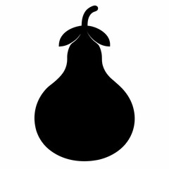 Ash Gourd Silhouette icon on white background