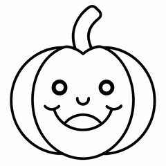 Baby Boo Pumpkin outline icon on white background