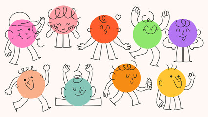 Cute character shape with funny expression. Cartoon isolated vector illustration.