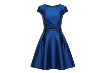 Elegant blue dress isolated on transparent background