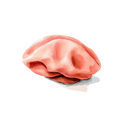 Obraz premium Watercolor illustration of a soft pink hat artistic style creative environment close-up view