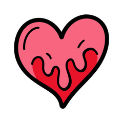 hand painted heart icon, hand painted heart vector illustration-simple illustration of hand painted heart, perfect for hand painted heart logos and icons