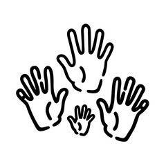 Fototapeta premium handprints of all family members icon, handprints of all family members vector, handprints of all family members web icon