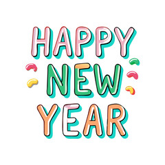 happy new year text icon, happy new year text vector illustration-simple illustration of happy new year text, perfect for happy new year text logos and icons