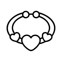 heart bracelet icon, heart bracelet vector illustration-simple illustration of heart bracelet, perfect for heart bracelet logos and icons