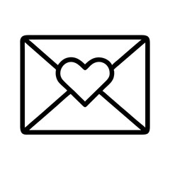 heart envelope icon, heart envelope vector illustration-simple illustration of heart envelope, perfect for heart envelope logos and icons