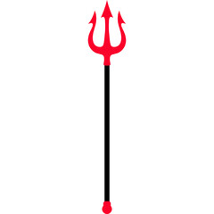 Devil trident. devil Pitchfork icon. Flat design trident illustration 