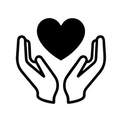 Obraz premium heart in hands icon, heart in hands vector illustration-simple illustration of heart in hands, perfect for heart in hands logos and icons