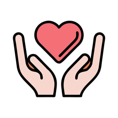 heart in hands icon, heart in hands vector illustration-simple illustration of heart in hands, perfect for heart in hands logos and icons