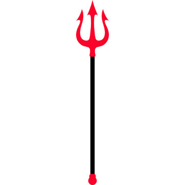Devil trident. devil Pitchfork icon. Flat design trident illustration 
