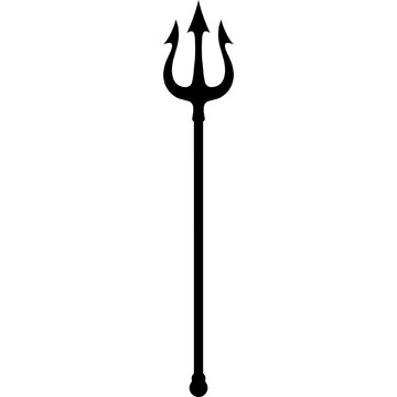 Devil trident. devil Pitchfork icon. Flat design trident illustration 