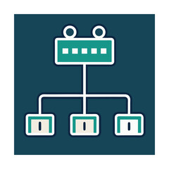 Flat Network Switch Icon for Ethernet and Connectivity Hub