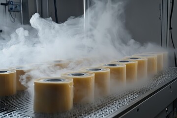 Humidity-controlled chamber accelerating cellulose tape decomposition with tensile strength loss and adhesive crystallization time-lapse